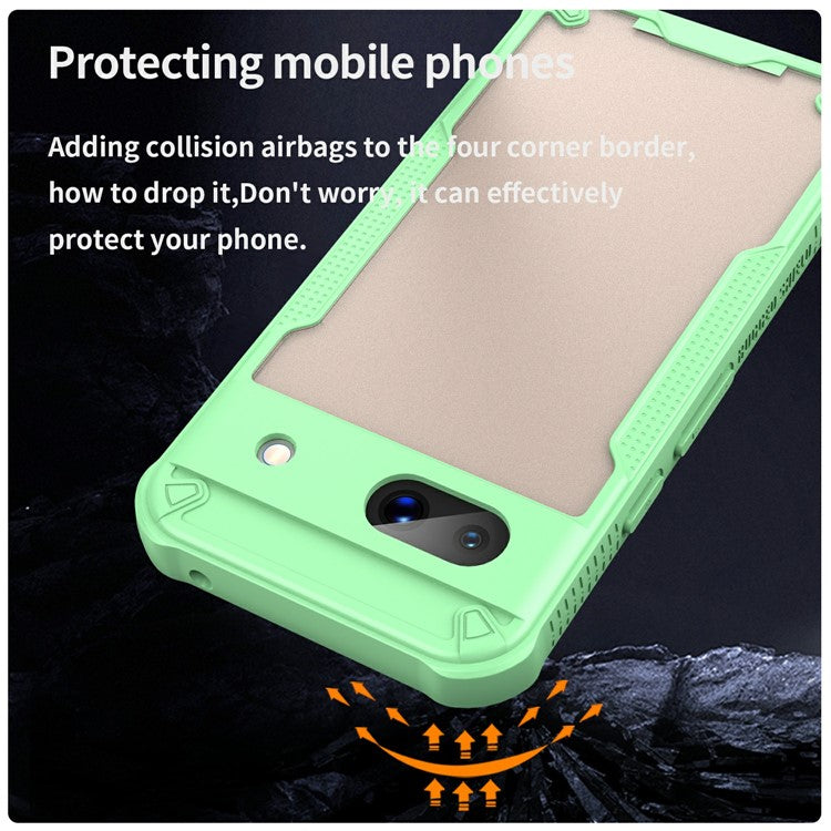 For Google Pixel 8a Case PC+TPU Frosted Phone Back Cover - Green