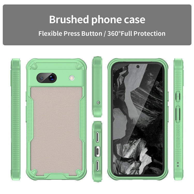 For Google Pixel 8a Case PC+TPU Frosted Phone Back Cover - Green