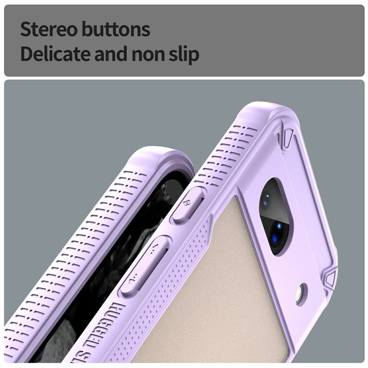 For Google Pixel 8a Case PC+TPU Frosted Phone Back Cover - Purple