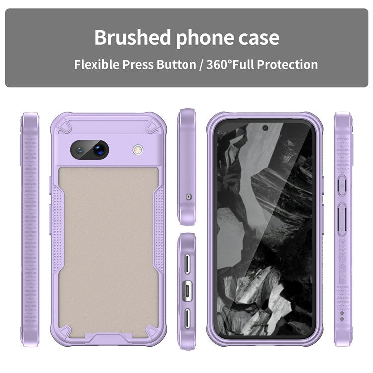 For Google Pixel 8a Case PC+TPU Frosted Phone Back Cover - Purple