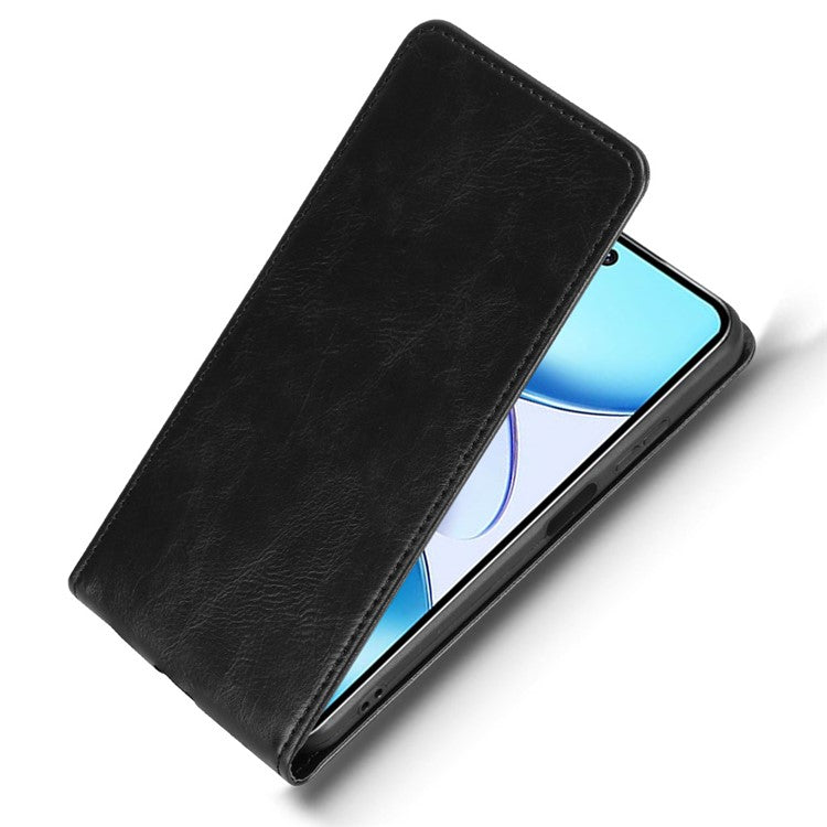 For Infinix Hot 50i 4G X6531 / Smart 9 4G X6532 Case with Card Slot Magnetic Vertical Flip Leather Phone Cover - Black