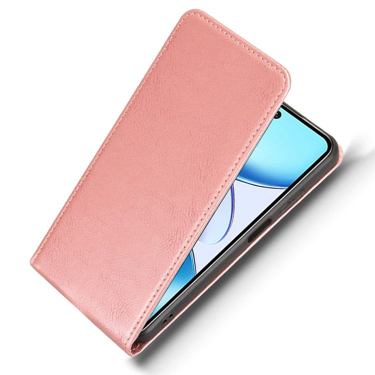For Infinix Hot 50i 4G X6531 / Smart 9 4G X6532 Case with Card Slot Magnetic Vertical Flip Leather Phone Cover - Rose Gold
