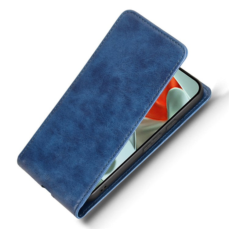 For Google Pixel 9 Case with Card Slot Magnetic Vertical Flip Leather Phone Cover - Dark Blue