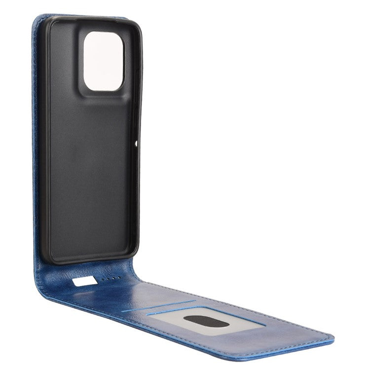 Phone Case For Motorola ThinkPhone 25 5G  /  Moto S50 5G  /  Edge 50 Neo 5G with Card Slot Magnetic Vertical Flip Leather Cover - Dark Blue