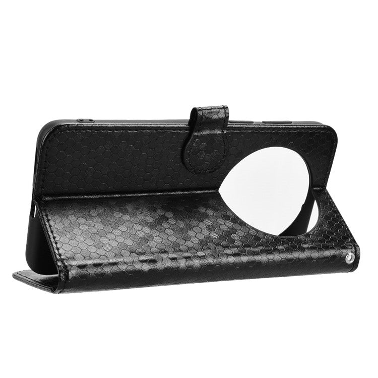 For Huawei Mate 70 Wallet Case Dot Pattern Imprint PU Leather Phone Cover - Black