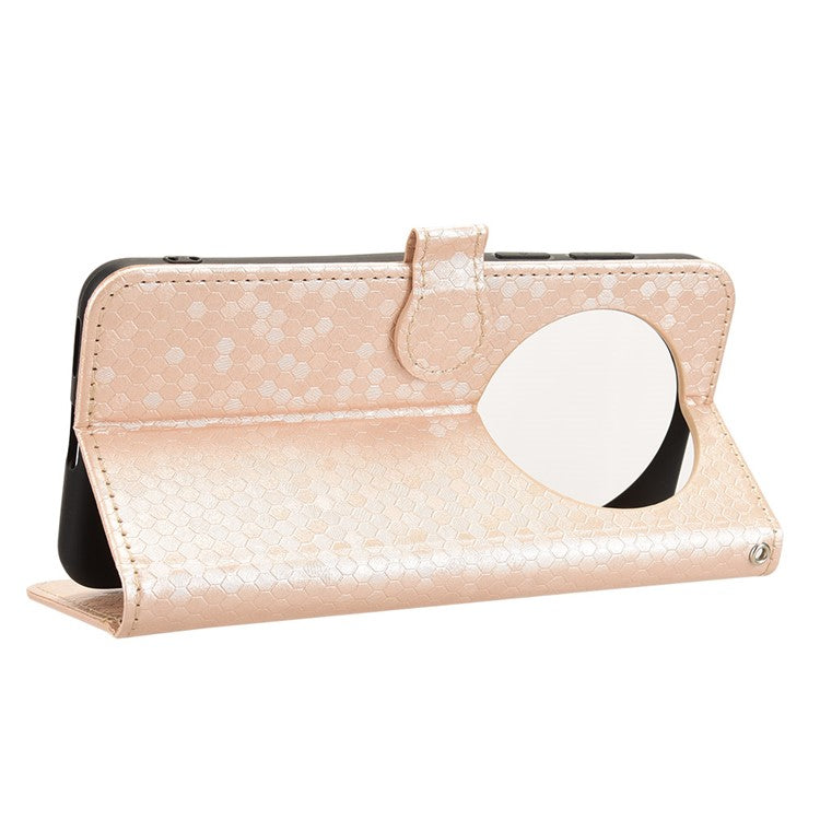 For Huawei Mate 70 Wallet Case Dot Pattern Imprint PU Leather Phone Cover - Rose Gold