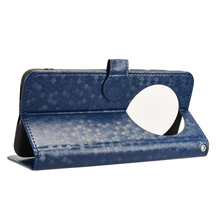 For Huawei Mate 70 Wallet Case Dot Pattern Imprint PU Leather Phone Cover - Dark Blue