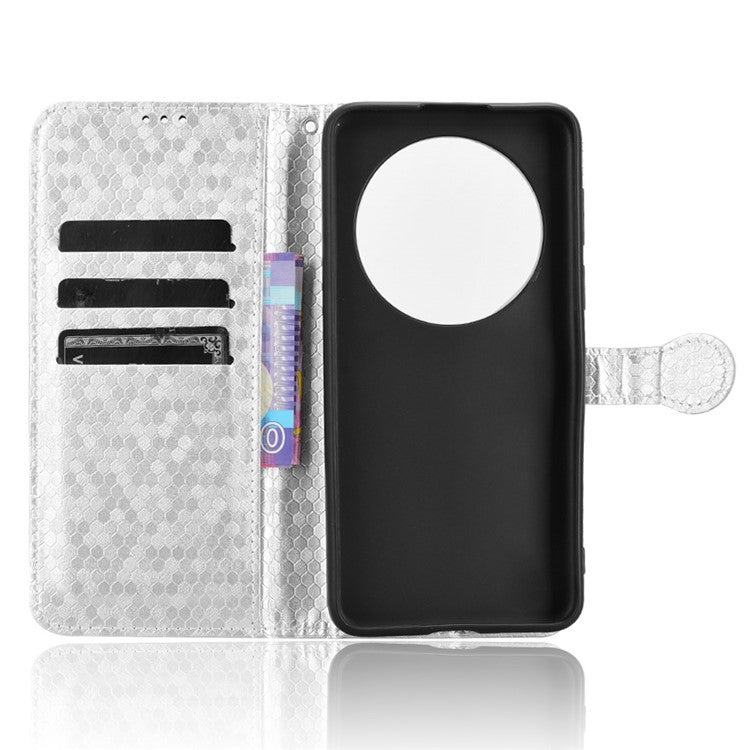 For Huawei Mate 70 Wallet Case Dot Pattern Imprint PU Leather Phone Cover - Silver