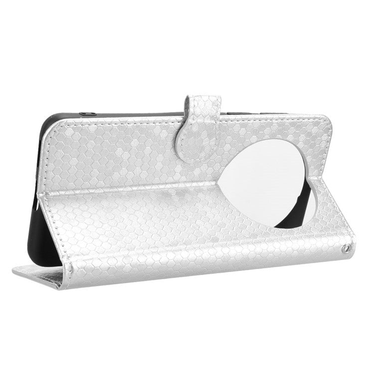 For Huawei Mate 70 Wallet Case Dot Pattern Imprint PU Leather Phone Cover - Silver