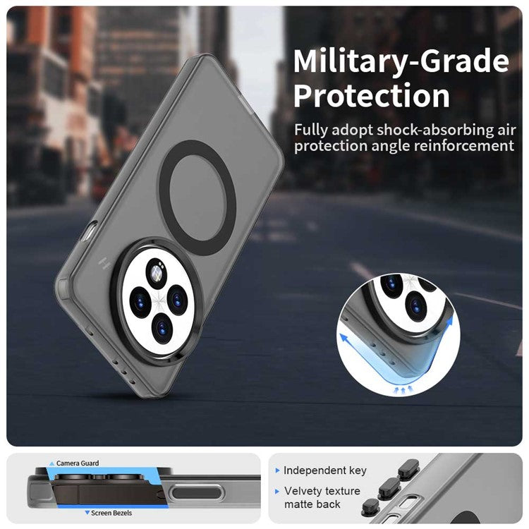 For OnePlus 13 Case Compatible with MagSafe PC+TPU+PET Anti-Drop Phone Cover - Black