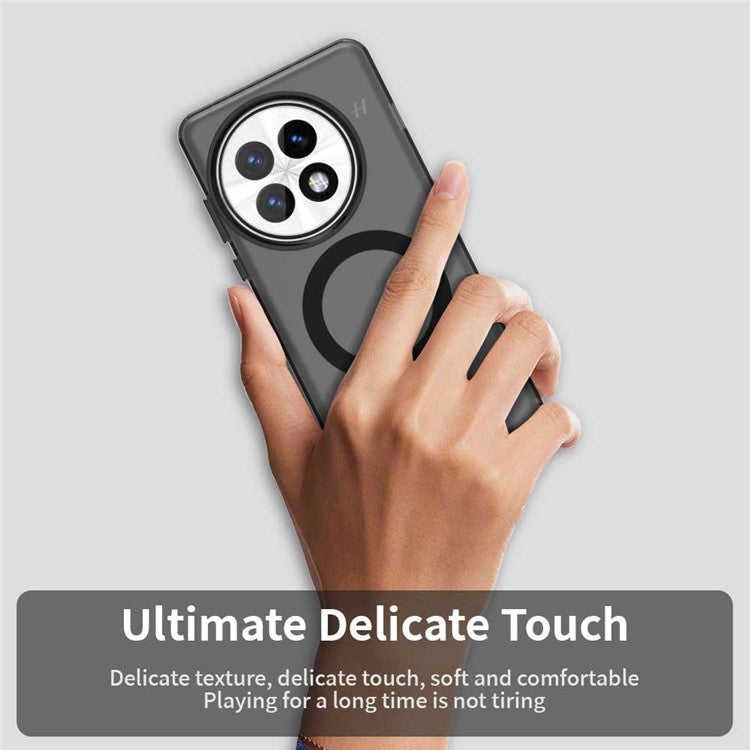 For OnePlus 13 Case Compatible with MagSafe PC+TPU+PET Anti-Drop Phone Cover - Black