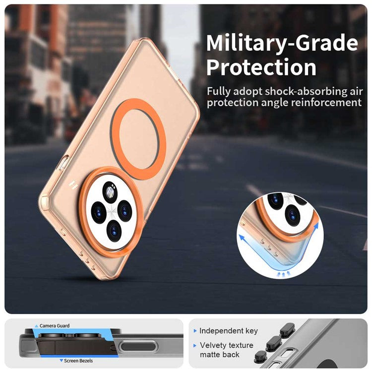 For OnePlus 13 Case Compatible with MagSafe PC+TPU+PET Anti-Drop Phone Cover - Orange