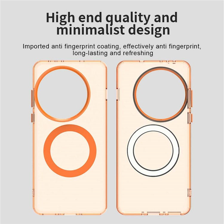 For OnePlus 13 Case Compatible with MagSafe PC+TPU+PET Anti-Drop Phone Cover - Orange