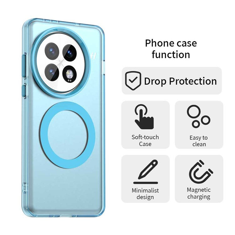 For OnePlus 13 Case Compatible with MagSafe PC+TPU+PET Anti-Drop Phone Cover - Blue