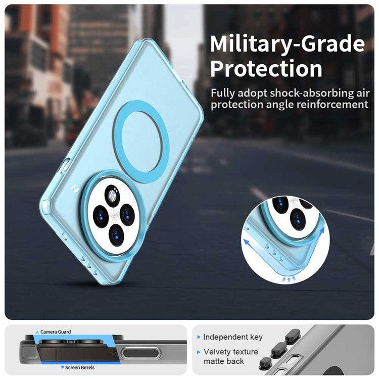 For OnePlus 13 Case Compatible with MagSafe PC+TPU+PET Anti-Drop Phone Cover - Blue