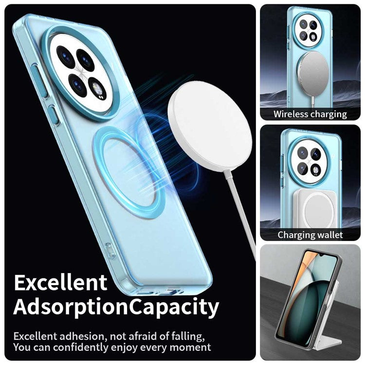 For OnePlus 13 Case Compatible with MagSafe PC+TPU+PET Anti-Drop Phone Cover - Blue