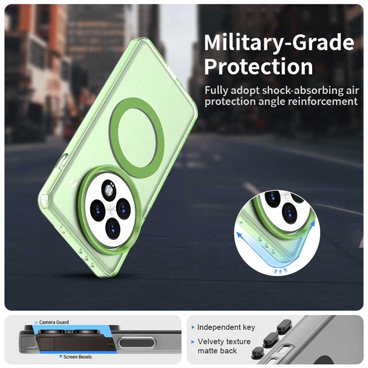 For OnePlus 13 Case Compatible with MagSafe PC+TPU+PET Anti-Drop Phone Cover - Green