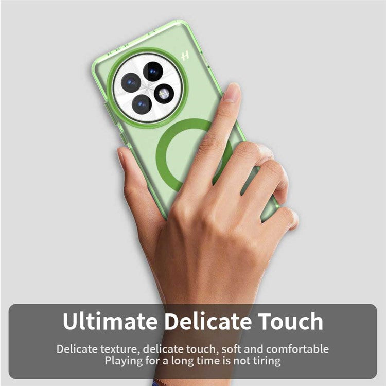 For OnePlus 13 Case Compatible with MagSafe PC+TPU+PET Anti-Drop Phone Cover - Green