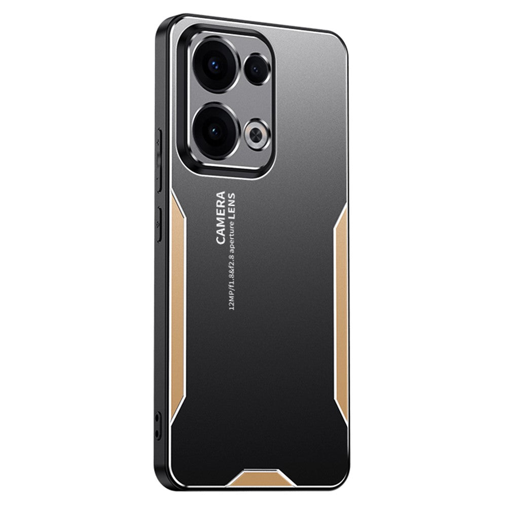 For Oppo Reno13 5G (Global) Phone Case Aluminium Alloy TPU PC Back Cover - Gold