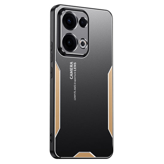 For Oppo Reno13 5G (Global) Phone Case Aluminium Alloy TPU PC Back Cover - Gold