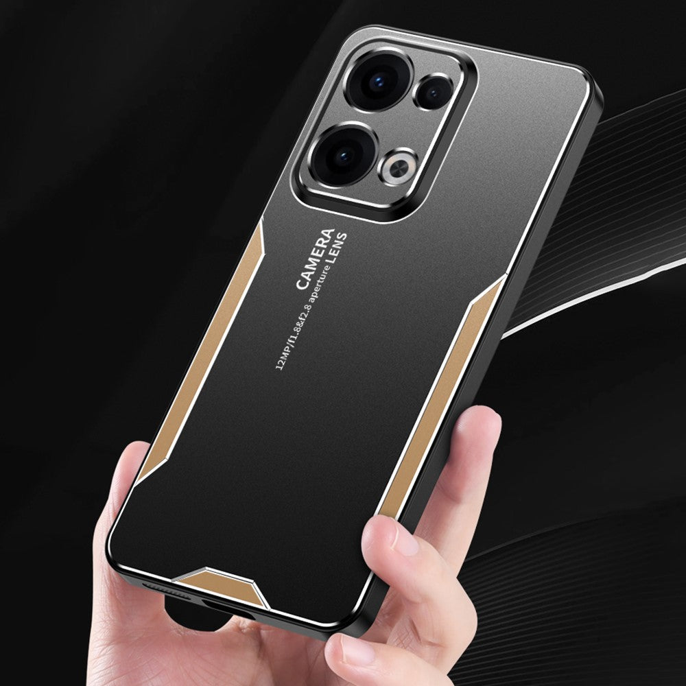 For Oppo Reno13 5G (Global) Phone Case Aluminium Alloy TPU PC Back Cover - Gold
