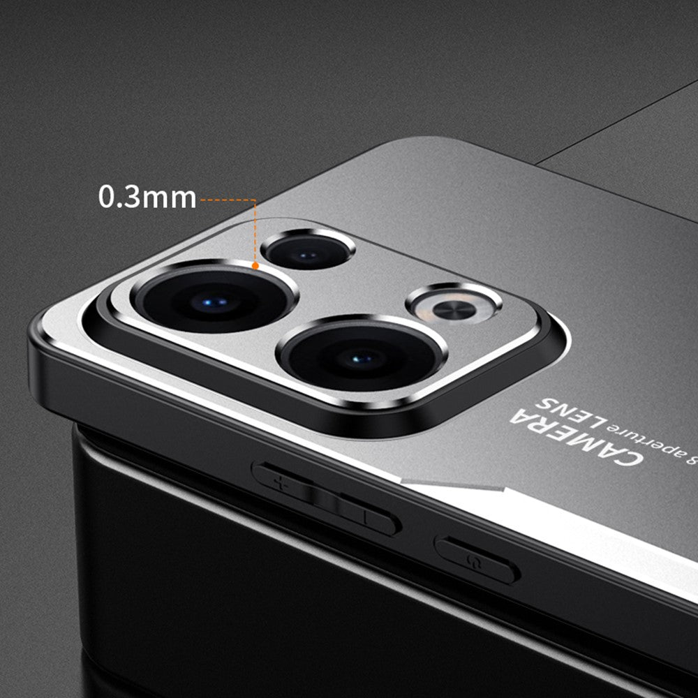 For Oppo Reno13 5G (Global) Phone Case Aluminium Alloy TPU PC Back Cover - Silver