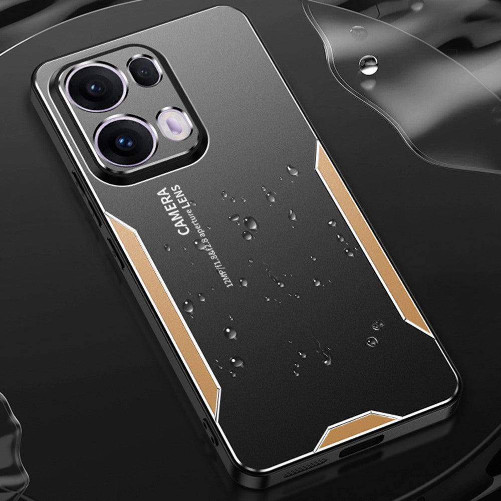 For Oppo Reno13 Pro 5G Phone Case Aluminium Alloy TPU PC Back Cover - Gold