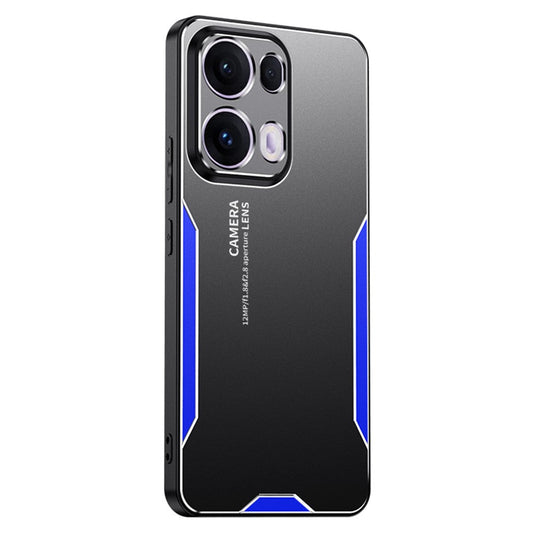 For Oppo Reno13 Pro 5G Phone Case Aluminium Alloy TPU PC Back Cover - Blue