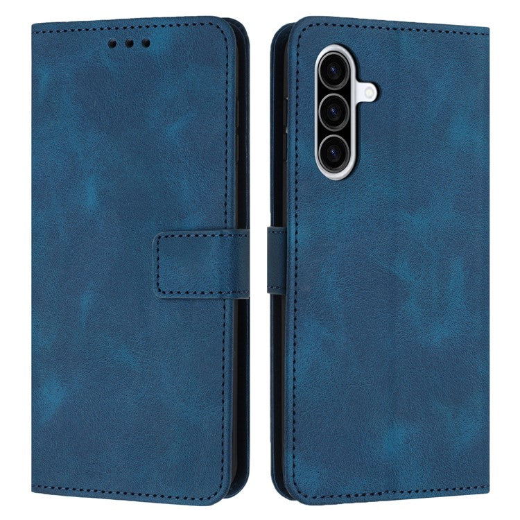 For Samsung Galaxy A56 5G / A36 5G Leather Case Solid Color Wallet Protective Phone Cover - Blue