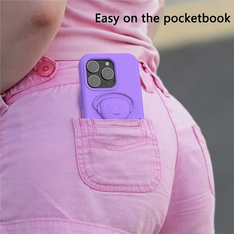 For iPhone 16 Pro Case EVA Mecha-Inspired Kickstand Shockproof Protection Cover - Purple