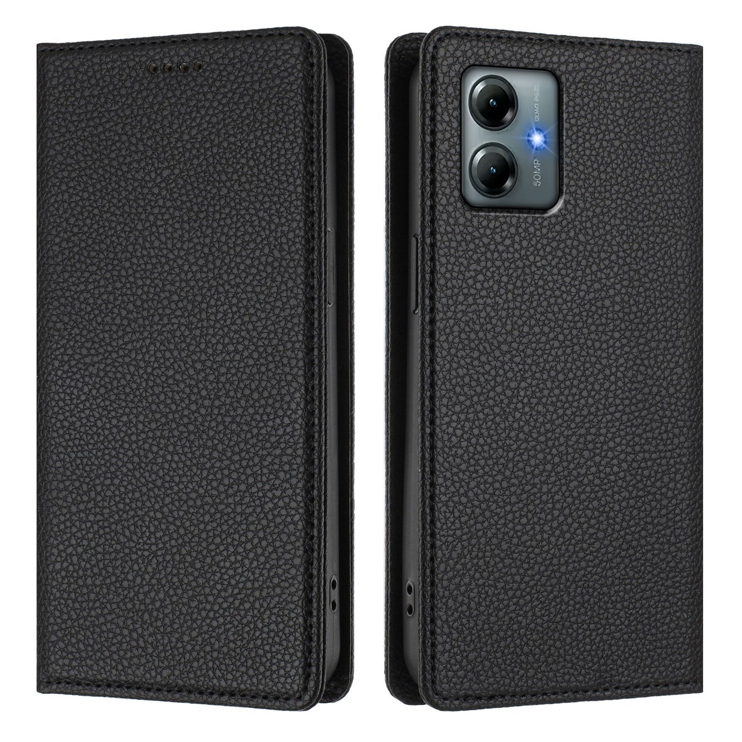 For Motorola Moto G Play (2025) 4G Wallet Case RFID Blocking Litchi Texture Leather Mobile Cover - Black