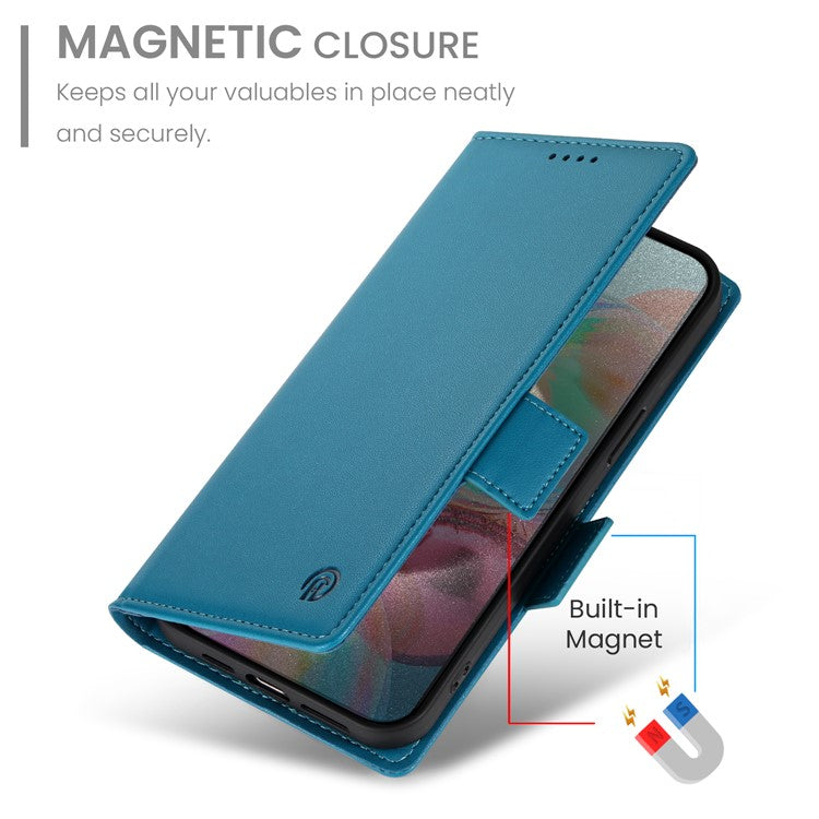 DF-010 For Google Pixel 9a Stand Case PU Leather Wallet Phone Cover - Blue
