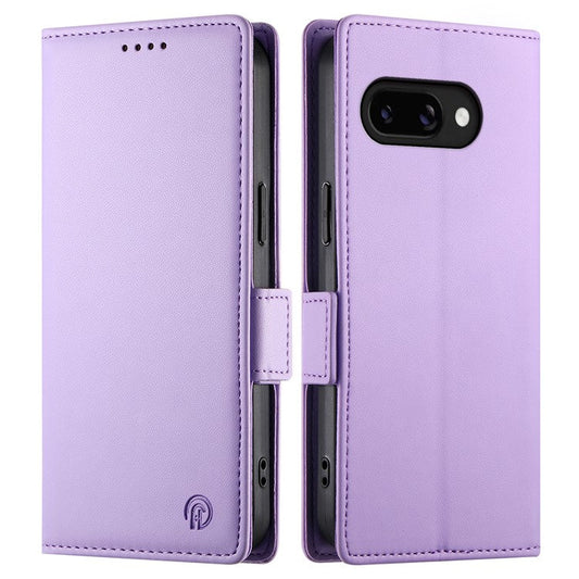 DF-010 For Google Pixel 9a Stand Case PU Leather Wallet Phone Cover - Purple