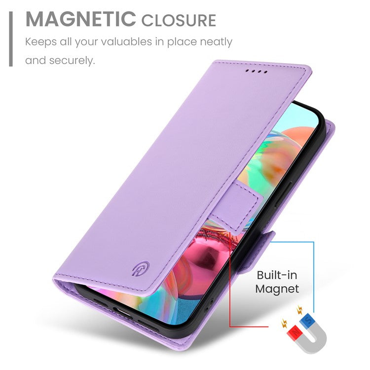 DF-010 For Google Pixel 9a Stand Case PU Leather Wallet Phone Cover - Purple