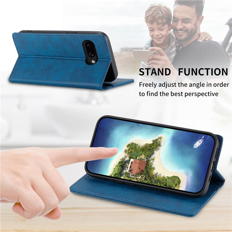 DF-05 For Google Pixel 9a Wallet Case RFID Blocking PU Leather Phone Cover - Blue