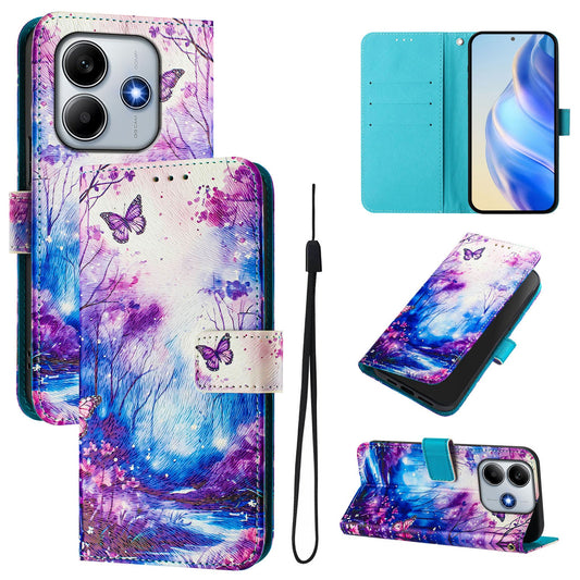 For Xiaomi Redmi Note 14 5G Case Pattern Printing Wallet Phone Cover with Strap - Dream Valley