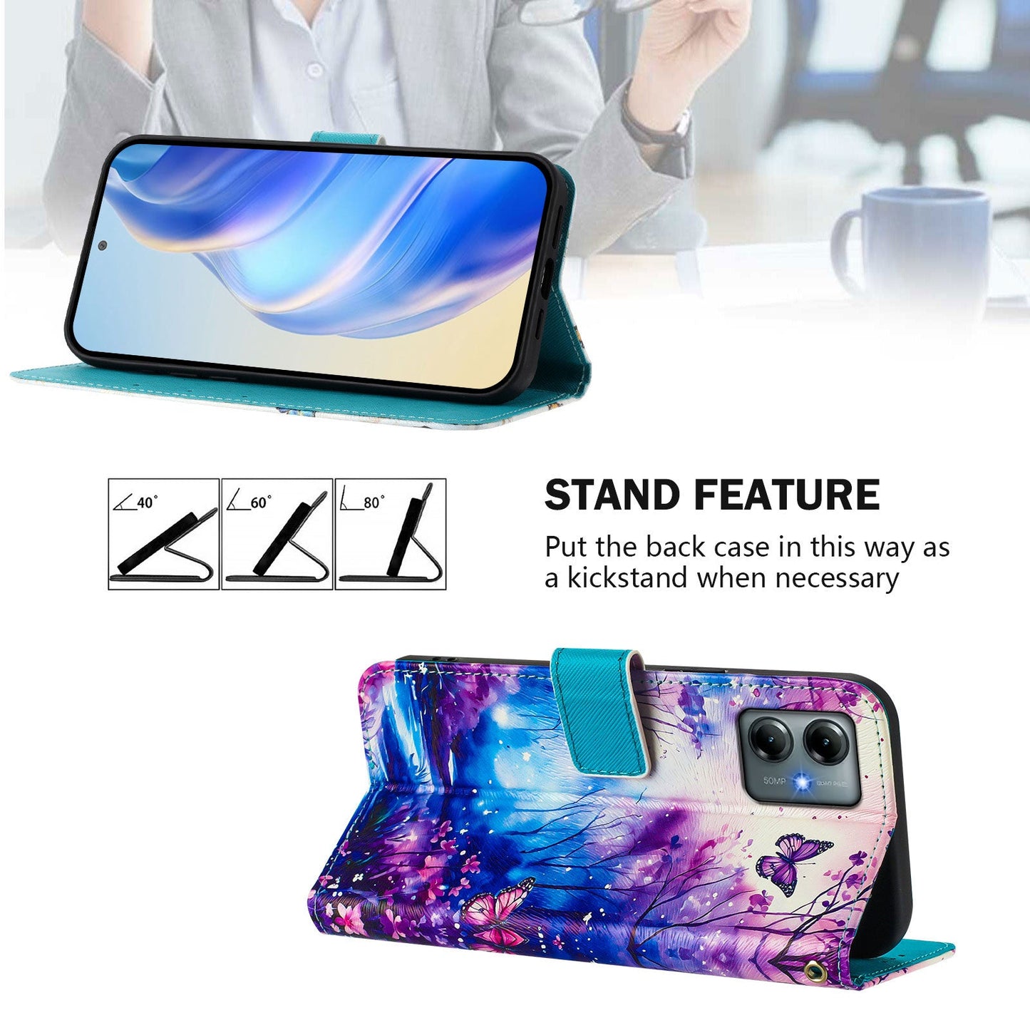 For Motorola Moto G Play (2025) 4G Case Pattern Printing Wallet Phone Cover with Strap - Dream Valley
