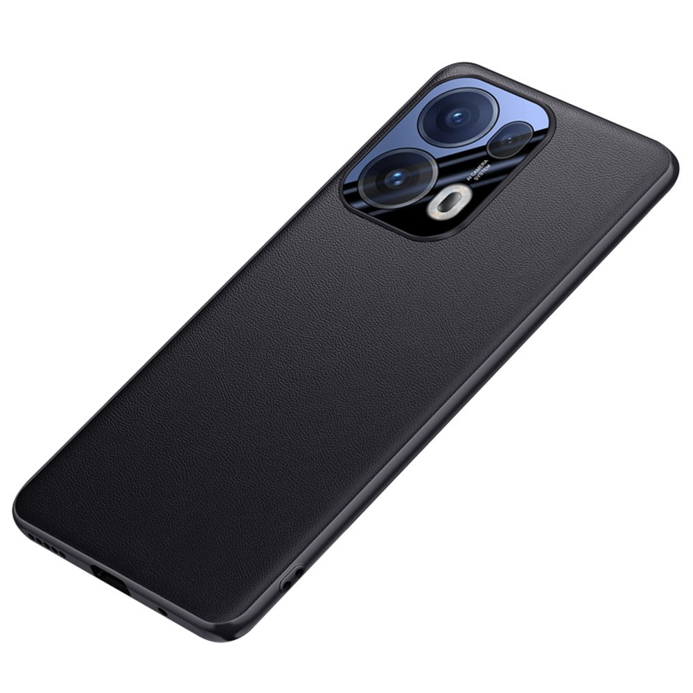 For Oppo Reno13 Pro 5G Case Drop Resistant PU Leather+TPU Phone Cover - Black