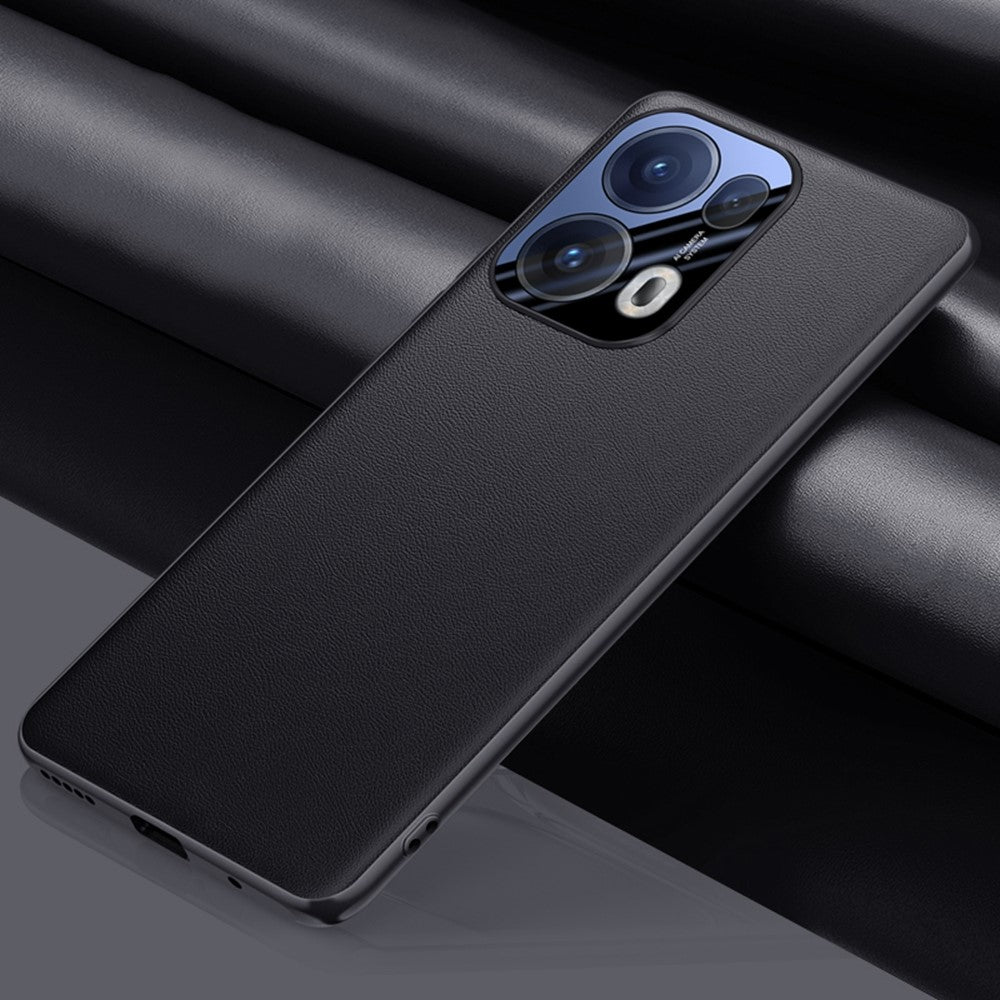 For Oppo Reno13 Pro 5G Case Drop Resistant PU Leather+TPU Phone Cover - Black