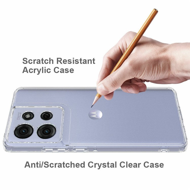 For Motorola Moto G75 5G Clear Phone Case TPU+Acrylic Shockproof Phone Back Cover