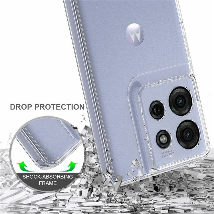 For Motorola Moto G75 5G Clear Phone Case TPU+Acrylic Shockproof Phone Back Cover