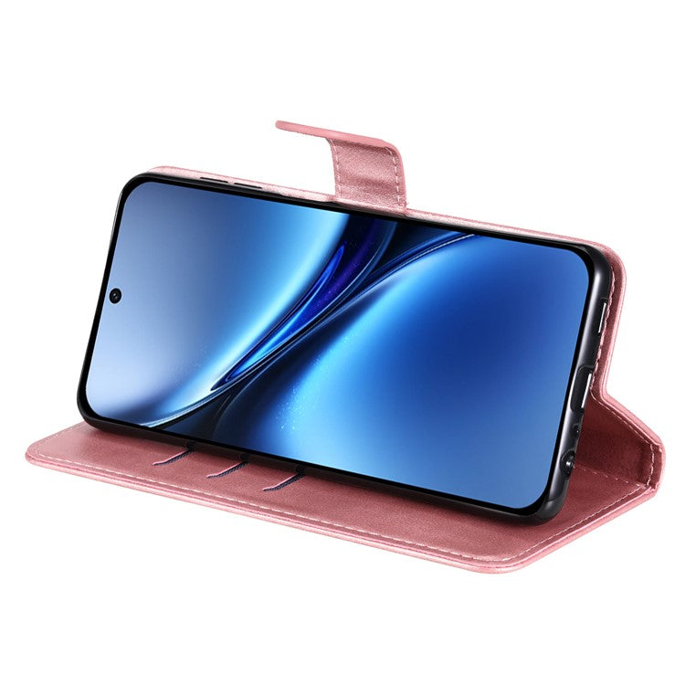 For vivo X200 5G Case Zipper Wallet Calf Texture PU Leather Phone Cover - Pink