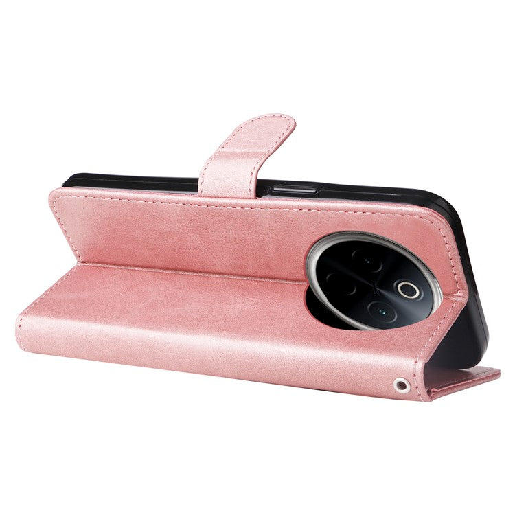For OnePlus 13 Case Zipper Wallet Calf Texture PU Leather Phone Cover - Pink