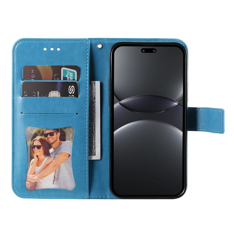 For Huawei nova 13 Pro 5G Case PU Leather Wallet Floral Phone Cover Stand View - Blue