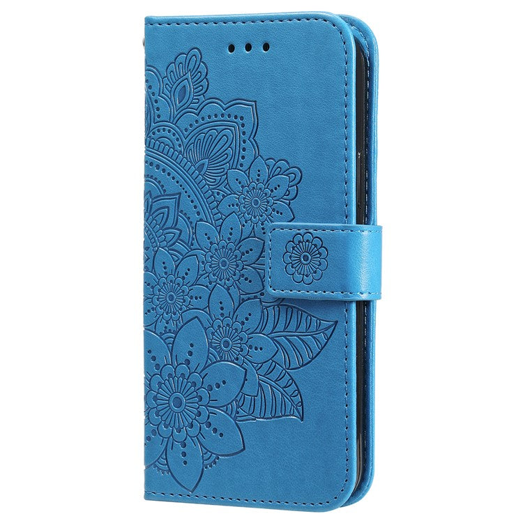 For Huawei nova 13 Pro 5G Case PU Leather Wallet Floral Phone Cover Stand View - Blue