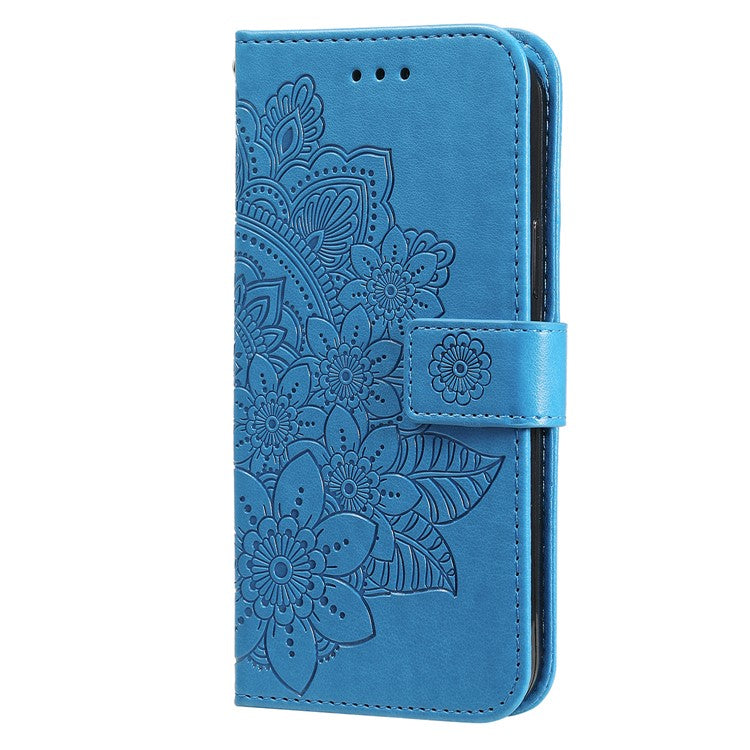 For OnePlus 13 Case PU Leather Wallet Floral Phone Cover Stand View - Blue