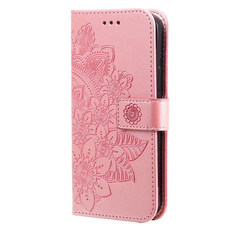 For OnePlus 13 Case PU Leather Wallet Floral Phone Cover Stand View - Pink