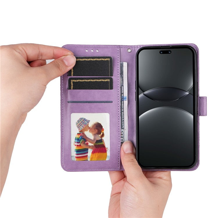 For Huawei nova 13 Pro 5G Case Sunflower Imprint Leather Wallet Phone Cover - Purple