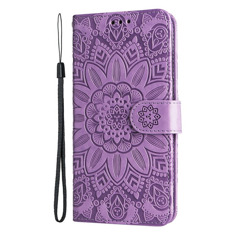 For OnePlus 13 Case Sunflower Imprint Leather Wallet Phone Cover - Purple