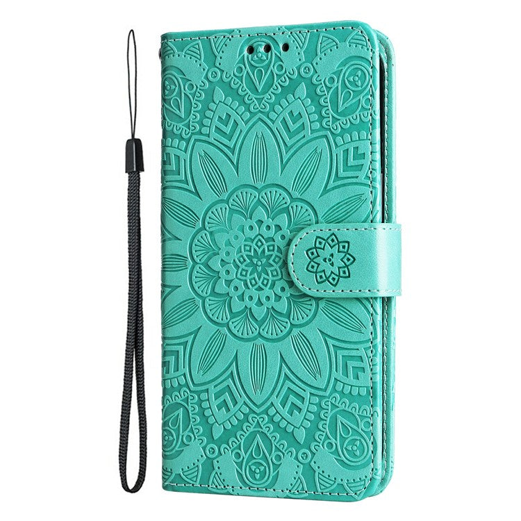 For OnePlus 13 Case Sunflower Imprint Leather Wallet Phone Cover - Green